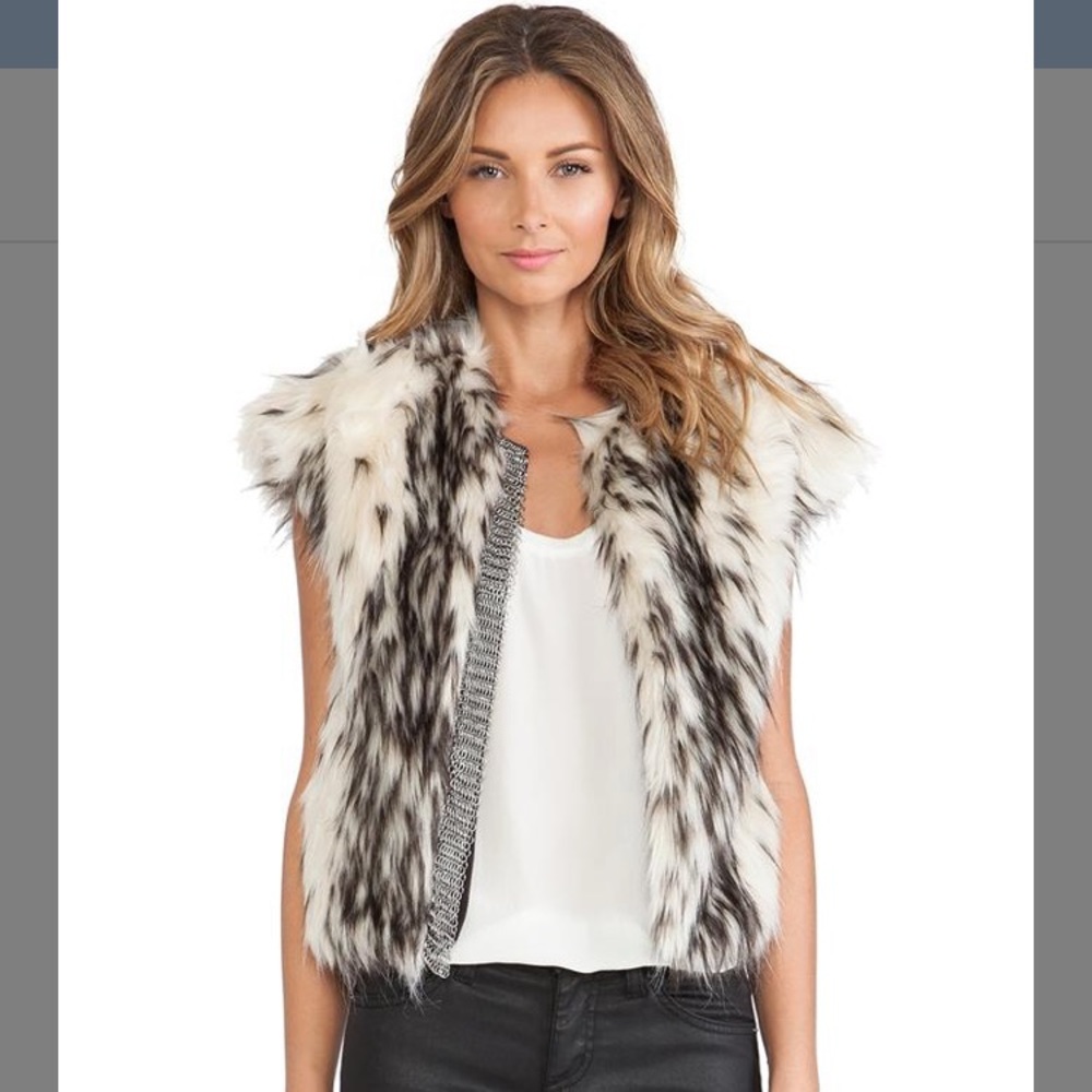 Twelfth Street by Cynthia Vincent Faux Fur Vest no tag
